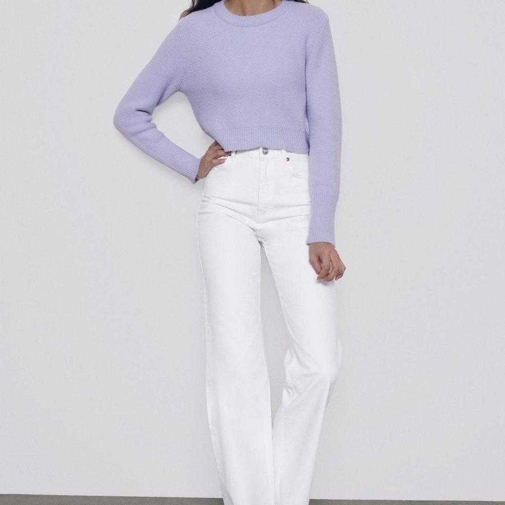 ZARA New Sweatshirt /  Sweater Lilac Soft Cropped